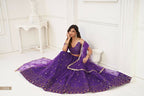 Eilara Women'S Purple Butterfly Net Embroidered Thread Work Designer Lehenga Choli | Grocsy