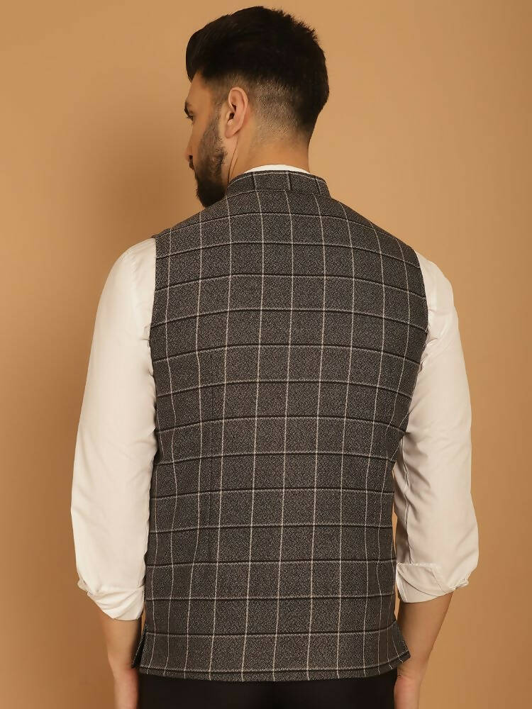 Even Apparels Nehru Jacket With Welt Pockets - Grey | Grocsy