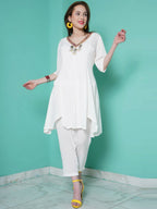 Women Republic White Rayo N Crepe Coord Set | Grocsy