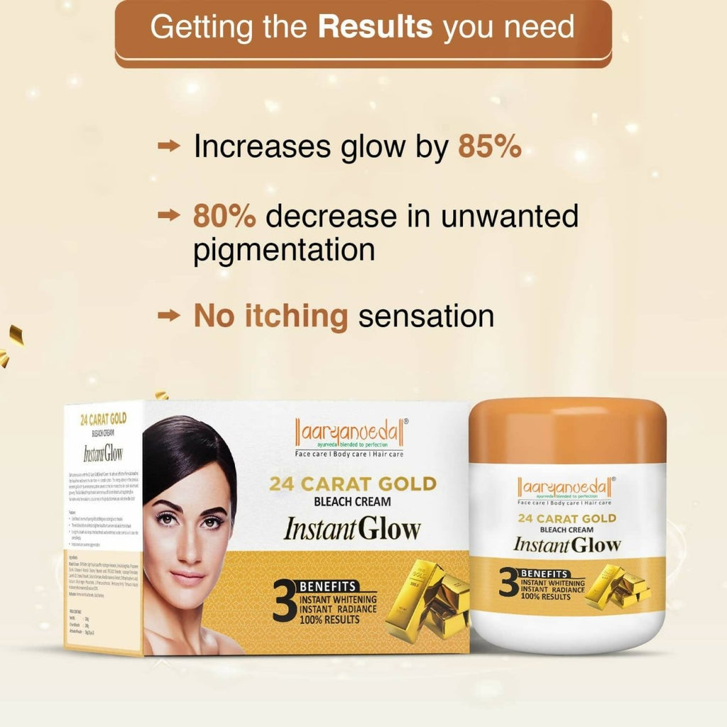 Aaryanveda 24 Carat Gold Bleach Cream | Grocsy