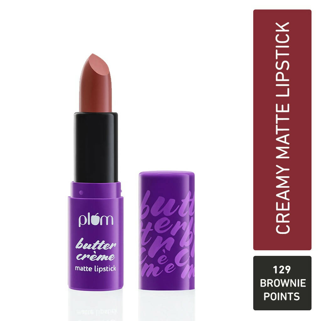 Plum Butter Crème Matte Lipstick Brownie Points - 129 (Umber Brown) | Grocsy