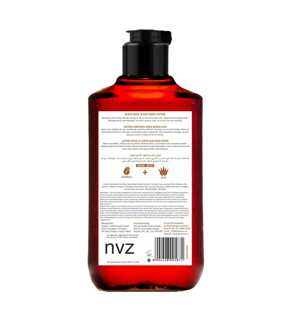 The Love Co. Luxury Black Rose & Oudh Body Lotion | Grocsy