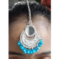 MS Fashion India Blue Color Drops Maang Tikka | Grocsy