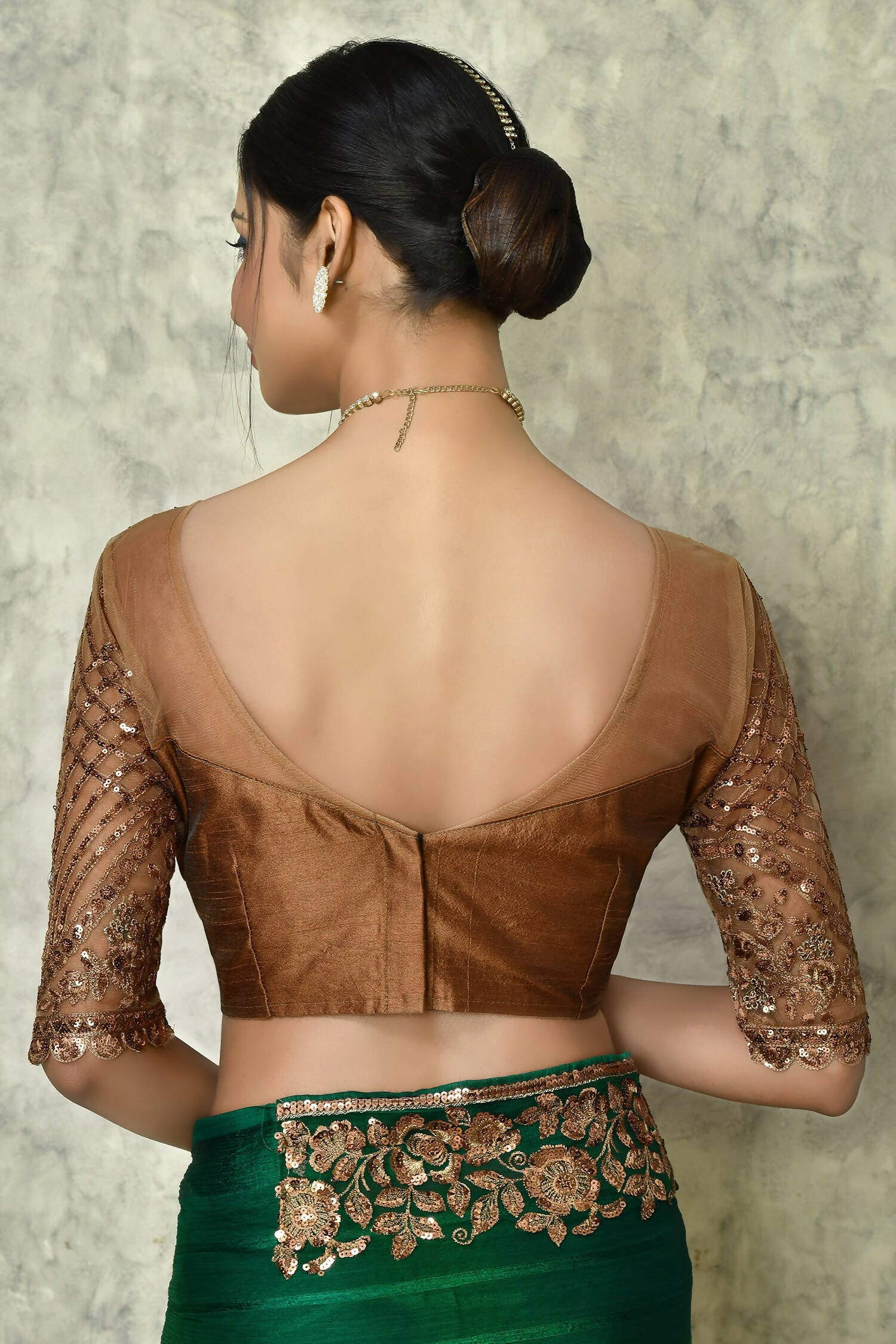 Dark Green Silk Solid Designer Saree with Blouse - Purvi | Grocsy