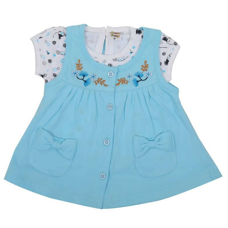 NammaBaby Baby Girl's A-Line Mini Frock Dress - Blue 114 | Grocsy