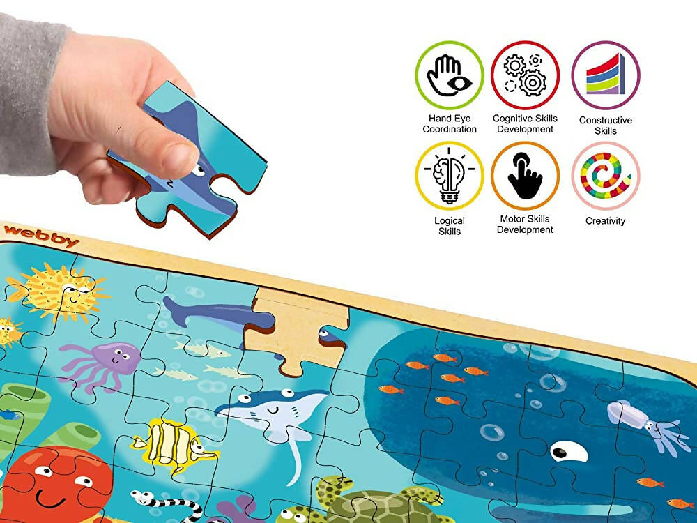Webby Underwater Animals Jigsaw Puzzle - 40 Pcs | Grocsy