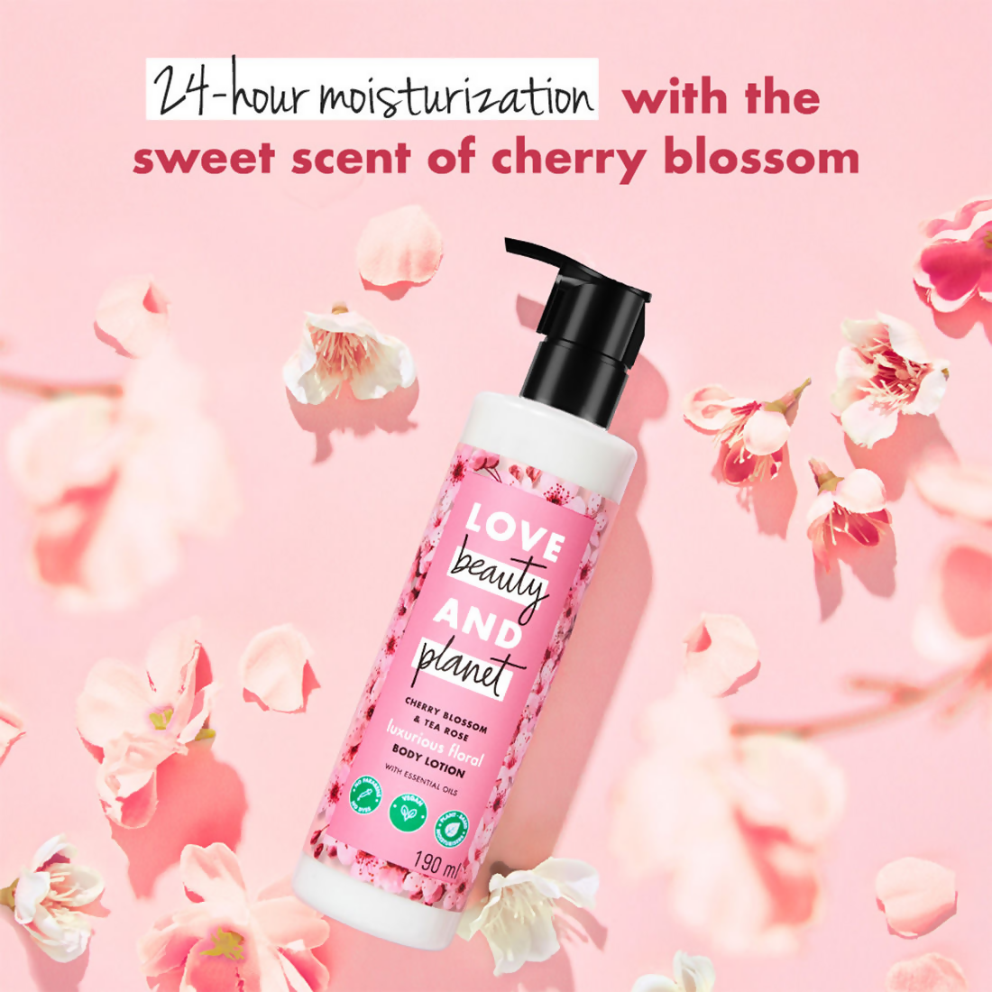 Love Beauty And Planet Cherry Blossom & Tea Rose Body Lotion | Grocsy