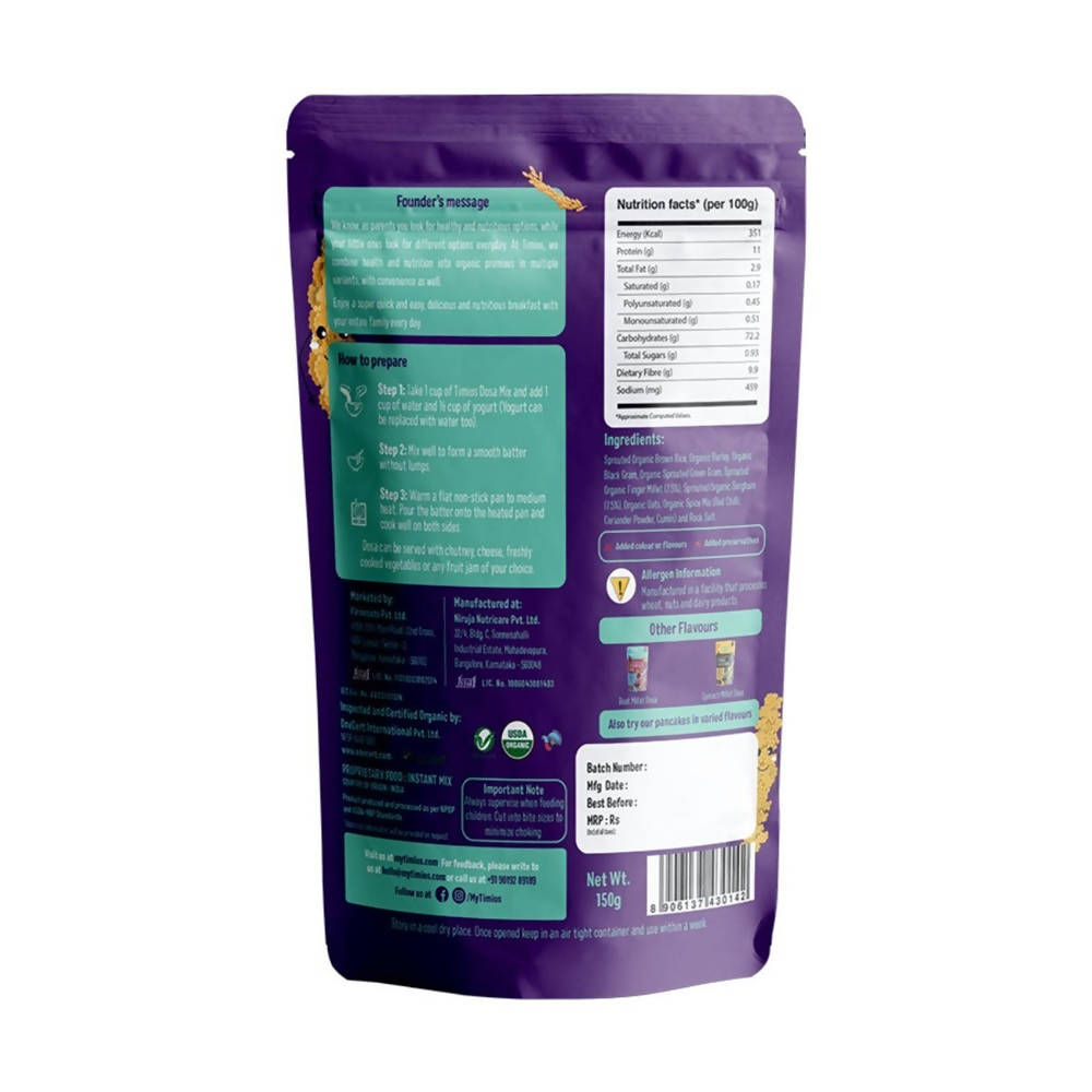 Timios Organic Multi Millet Dosa Mix | Grocsy