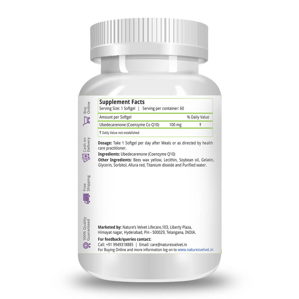 Nature's Velvet Coenzyme Q-10 Softgels | Grocsy