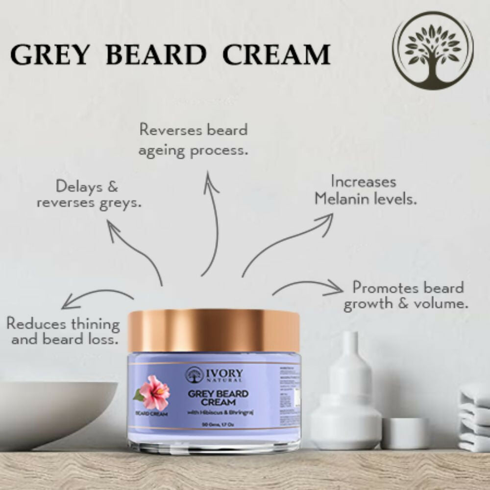 Ivory Natural Greys Beard Cream Restores Your Beard's Natural Color | Grocsy