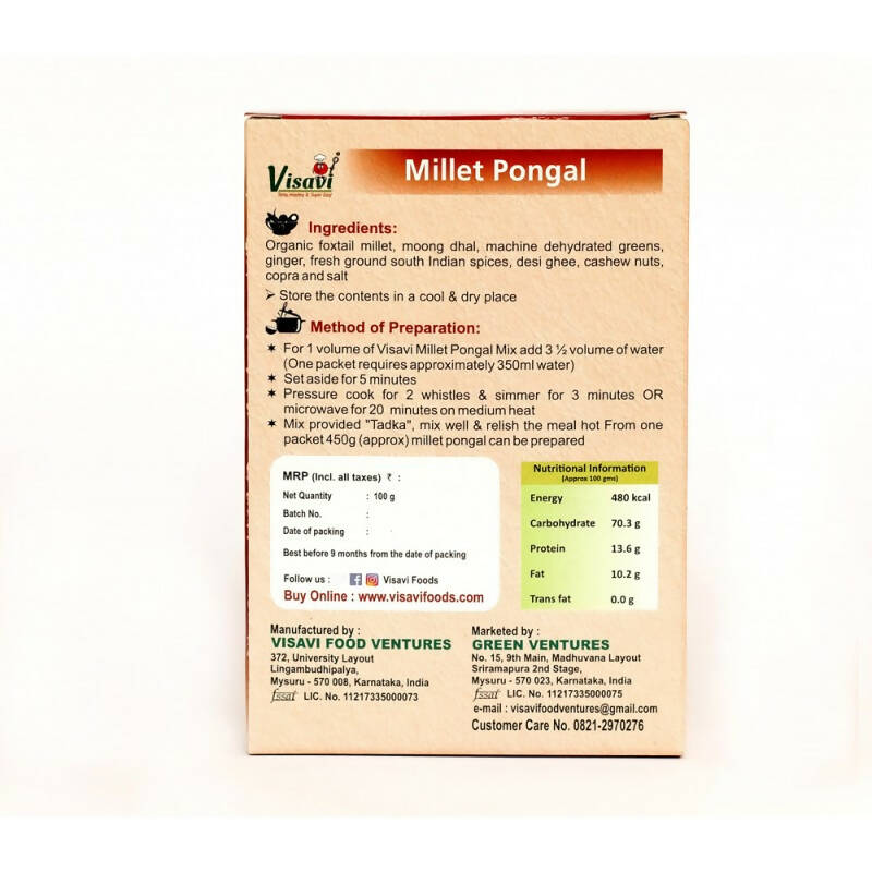 Visavi Millet Pongal | Grocsy