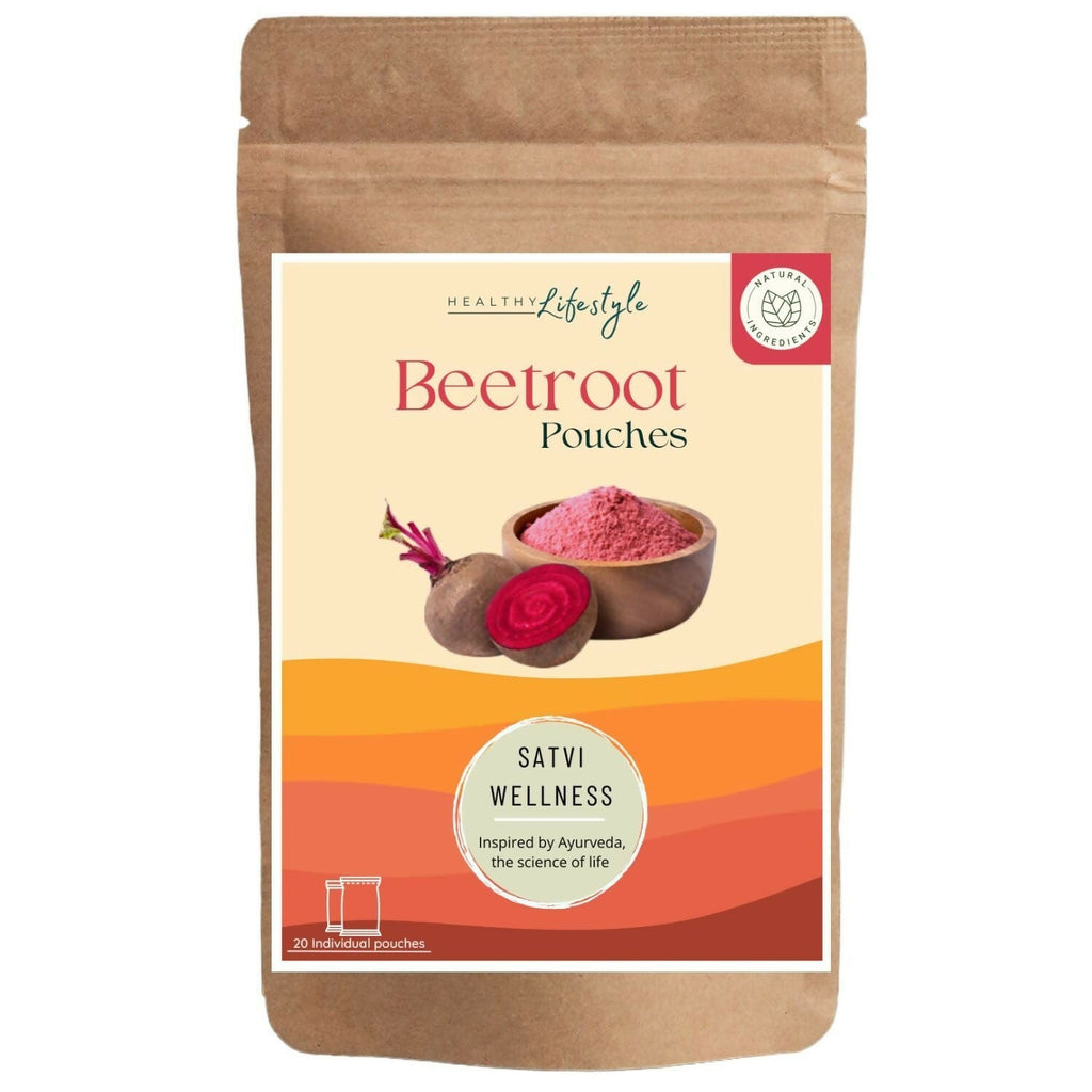 Satvi Wellness Beetroot Powder Pouches | Grocsy
