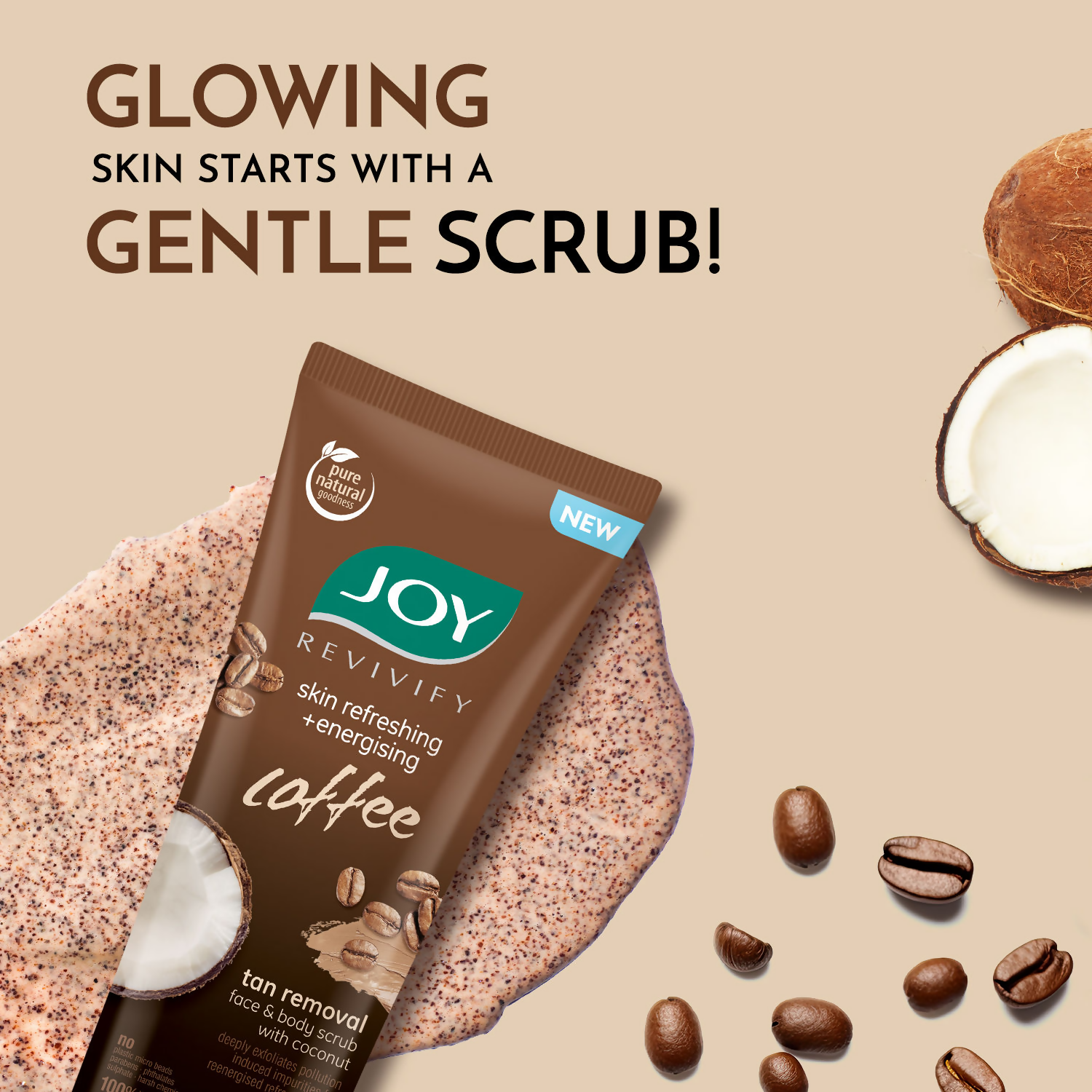 Joy Anti Pollution Exfoliating Coffee Face & Body Scrub | Grocsy