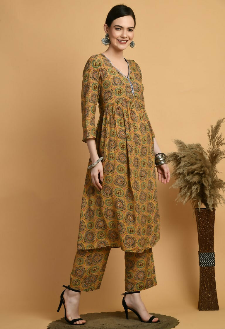 Joban Fashion Mustard Maslin Kurta Set | Grocsy