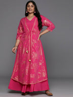 Ahalyaa Women's Traditional wear Ethnic Dress - Pink | Grocsy