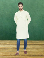 Even Apparels Men's Pure Cotton Yellow Kurta | Grocsy