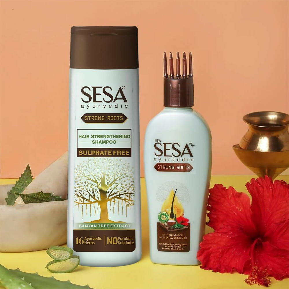 Sesa Strong Roots Sulphate Free Hair Strengthening Shampoo | Grocsy