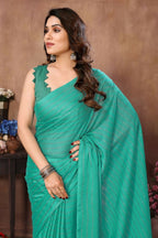 Aafreen Partywear Designer Firozi Rangoli Silk Fancy Saree | Grocsy