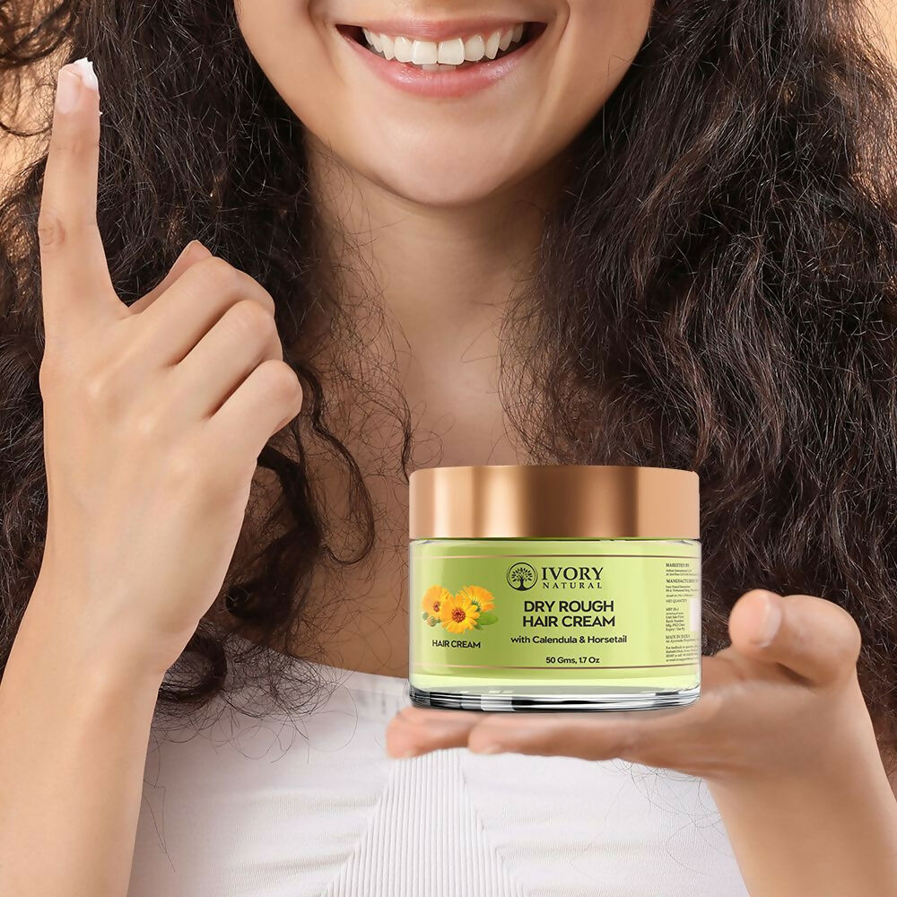Ivory Natural Dry Frizzy Hair Cream - Detangles Hair, Manages Frizz And Scalp Dryness | Grocsy