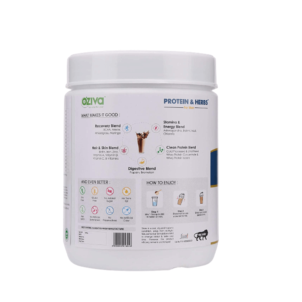 OZiva Protein & Herbs for Men | Grocsy