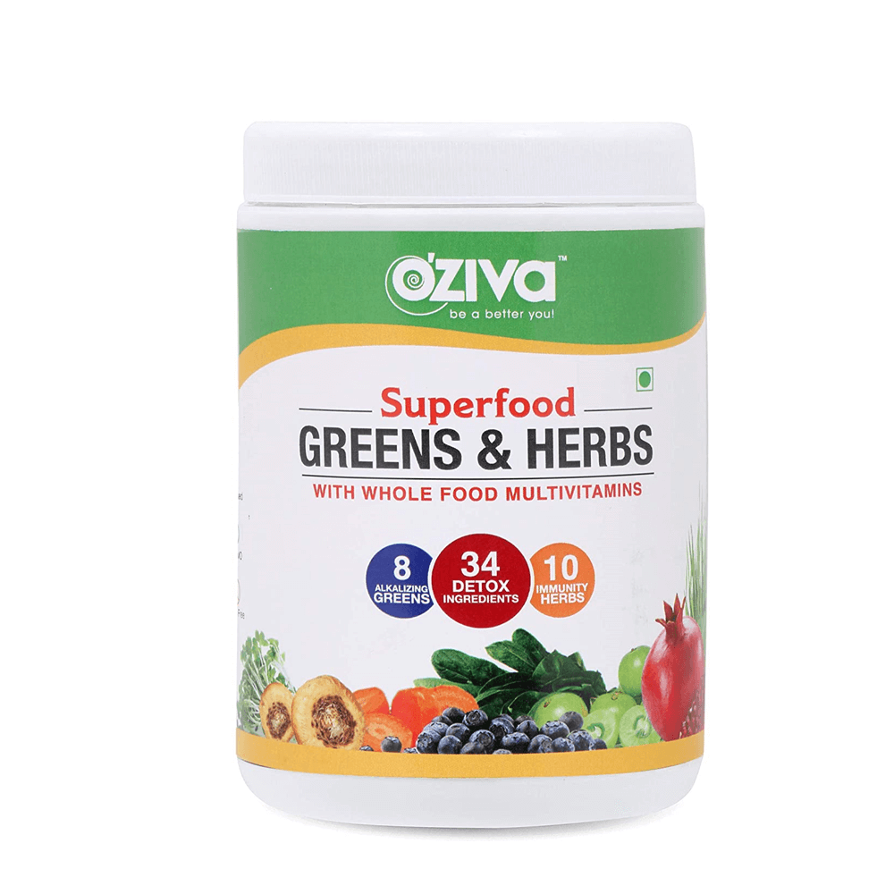 OZiva Superfood Greens & Herbs With Whole Food | Grocsy