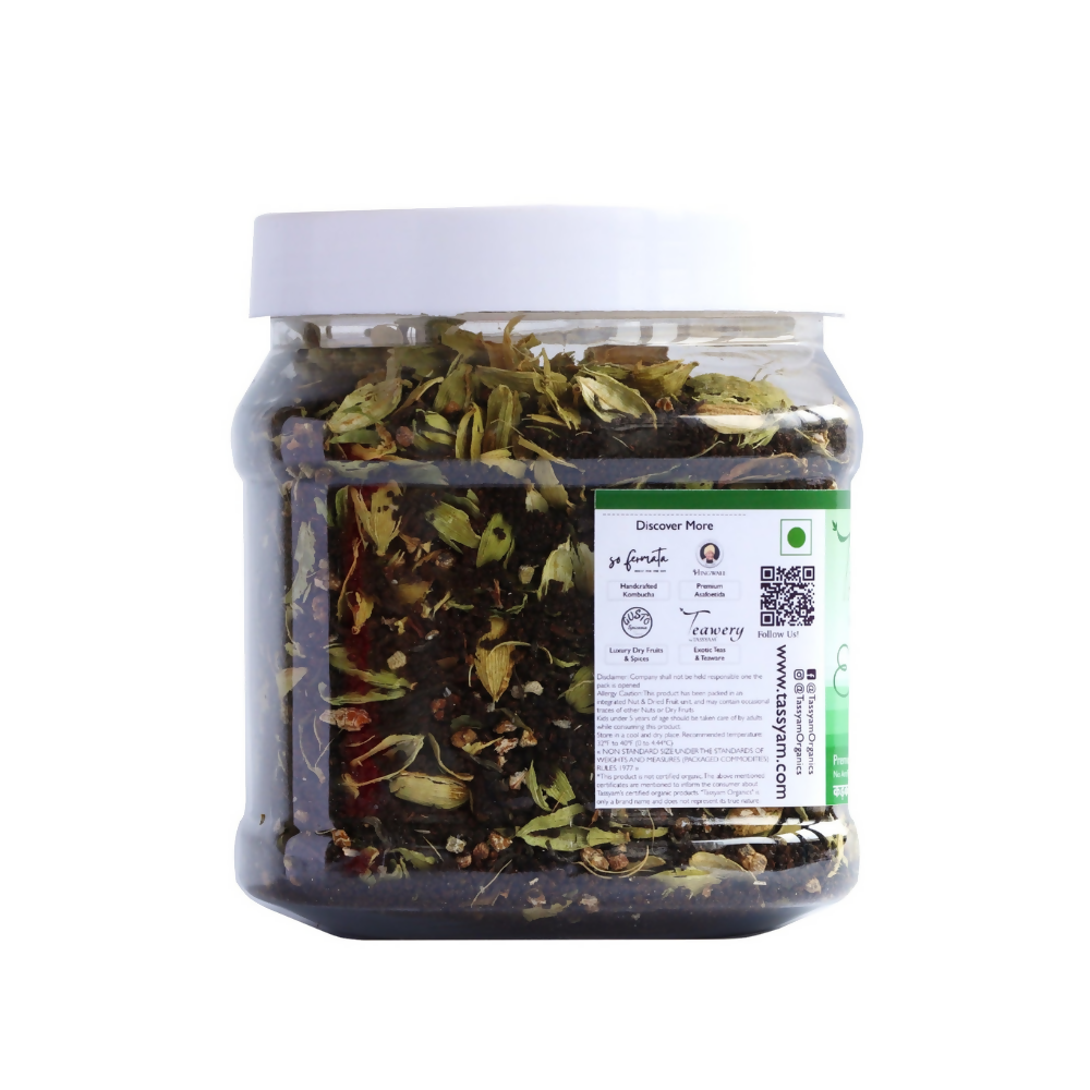 Tassyam Organics Strong Cardamom Tea | Elaichi Chai - Jar | Grocsy