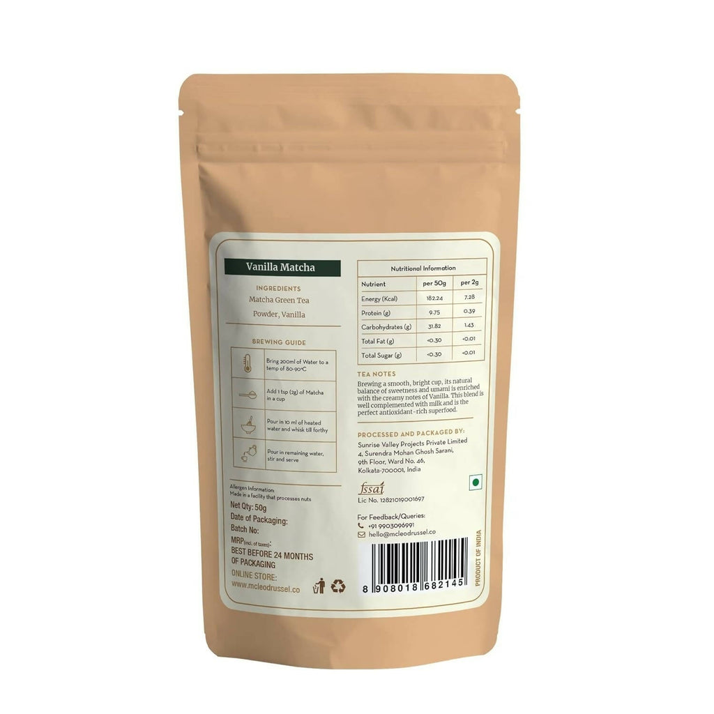 McLeod Russel 1869 Vanilla Matcha - 100% Pure Japanese Matcha Green Tea | Grocsy