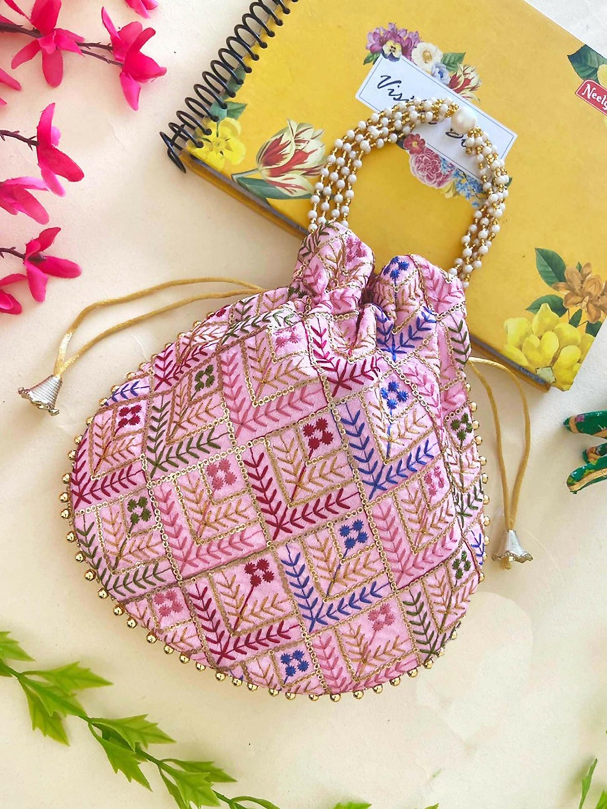 Joban Fashion Potli Bags - Pink | Grocsy