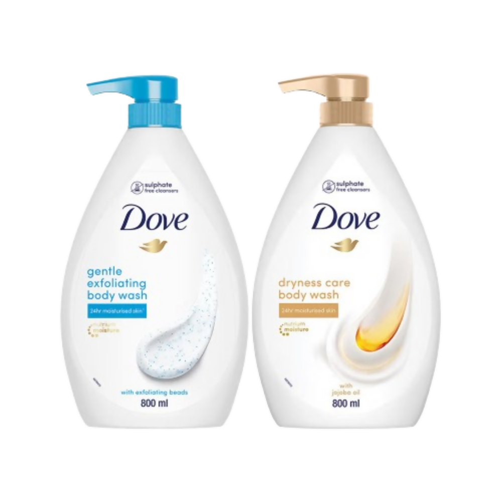 Dove Summer Body Wash Value Pack - Gentle Exfoliating & Dryness Care Combo | Grocsy