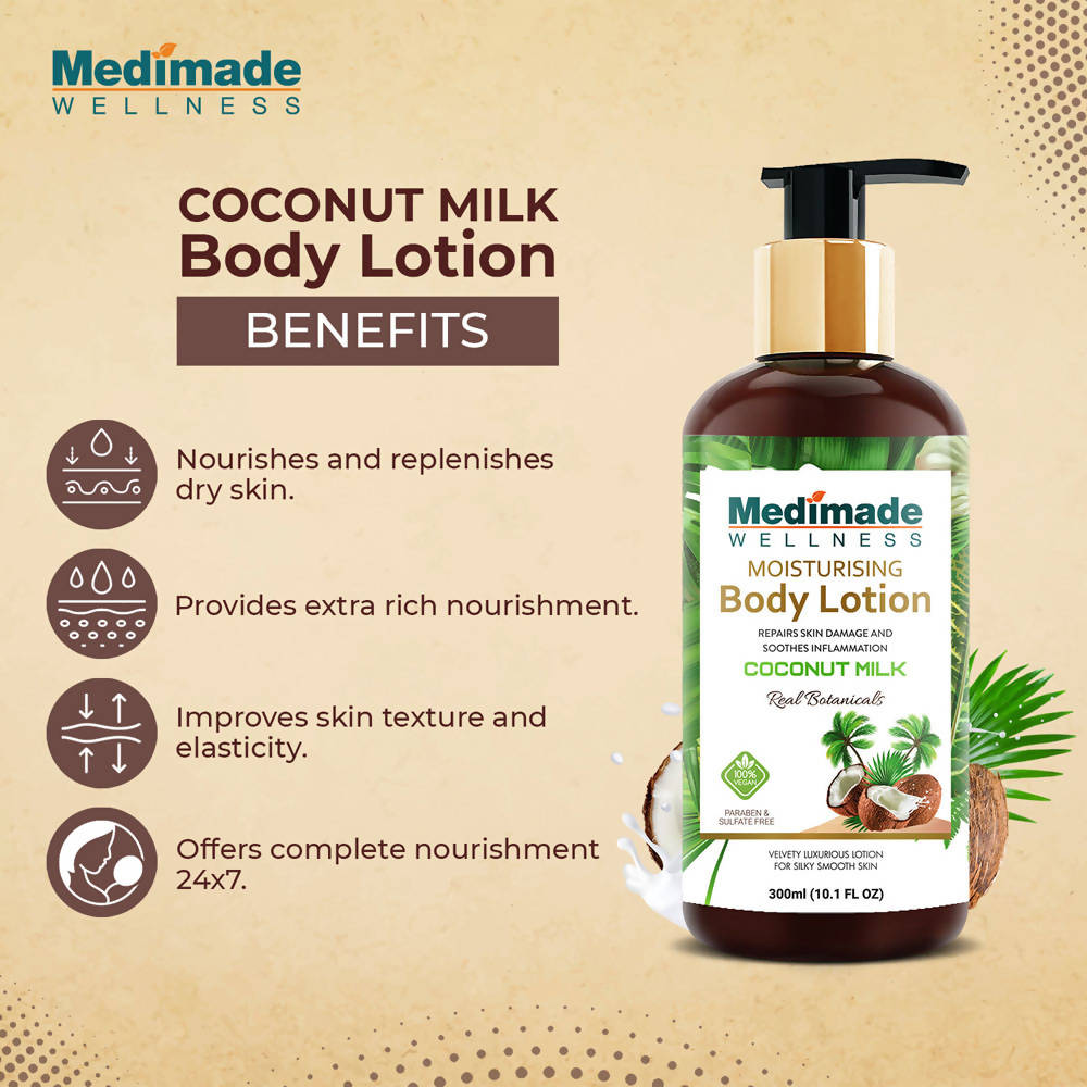 Medimade Wellness Moisturising Body Lotion With Coconut Milk | Grocsy