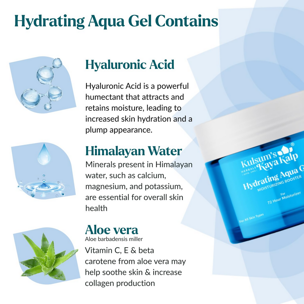 Kulsum's Kaya Kalp Hydrating Aqua Gel For Moisturizing And Soothing Skin | Grocsy