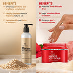 Botanic Hearth Oat & Niacinamide Bodywash & Hibiscus Scrub Combo | Grocsy