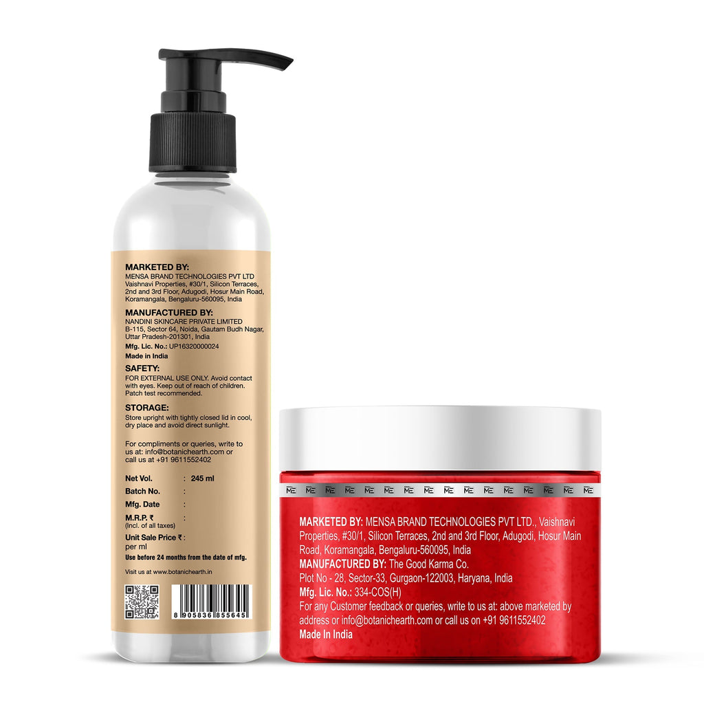 Botanic Hearth Oat & Niacinamide Bodywash & Hibiscus Scrub Combo | Grocsy