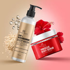 Botanic Hearth Oat & Niacinamide Bodywash & Hibiscus Scrub Combo | Grocsy