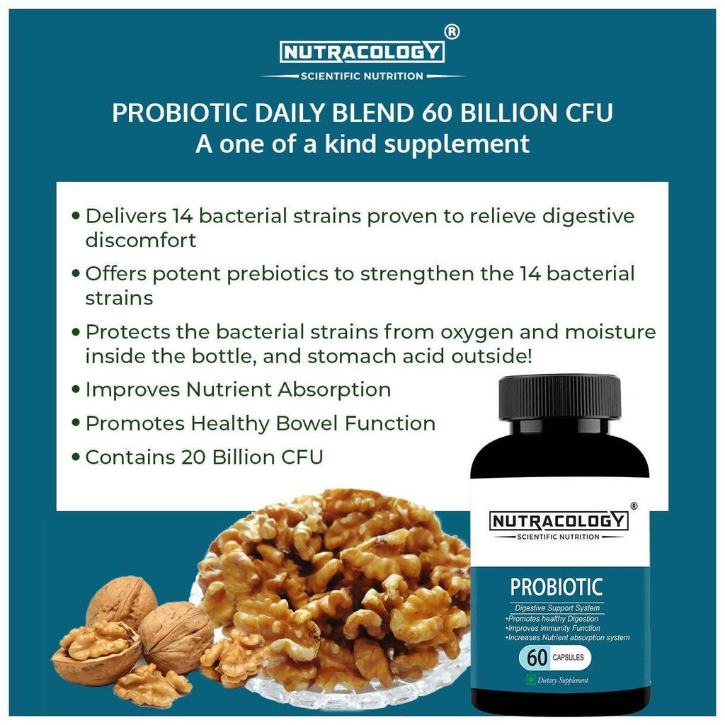 Nutracology Probiotics Supplement For Digestion Immunity And Overall Gut Health Capsules | Grocsy
