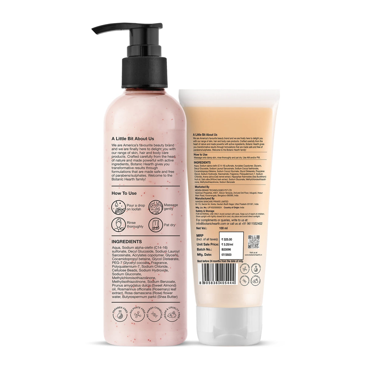 Botanic Hearth British Rose Body Wash with Oat Face Wash | Grocsy