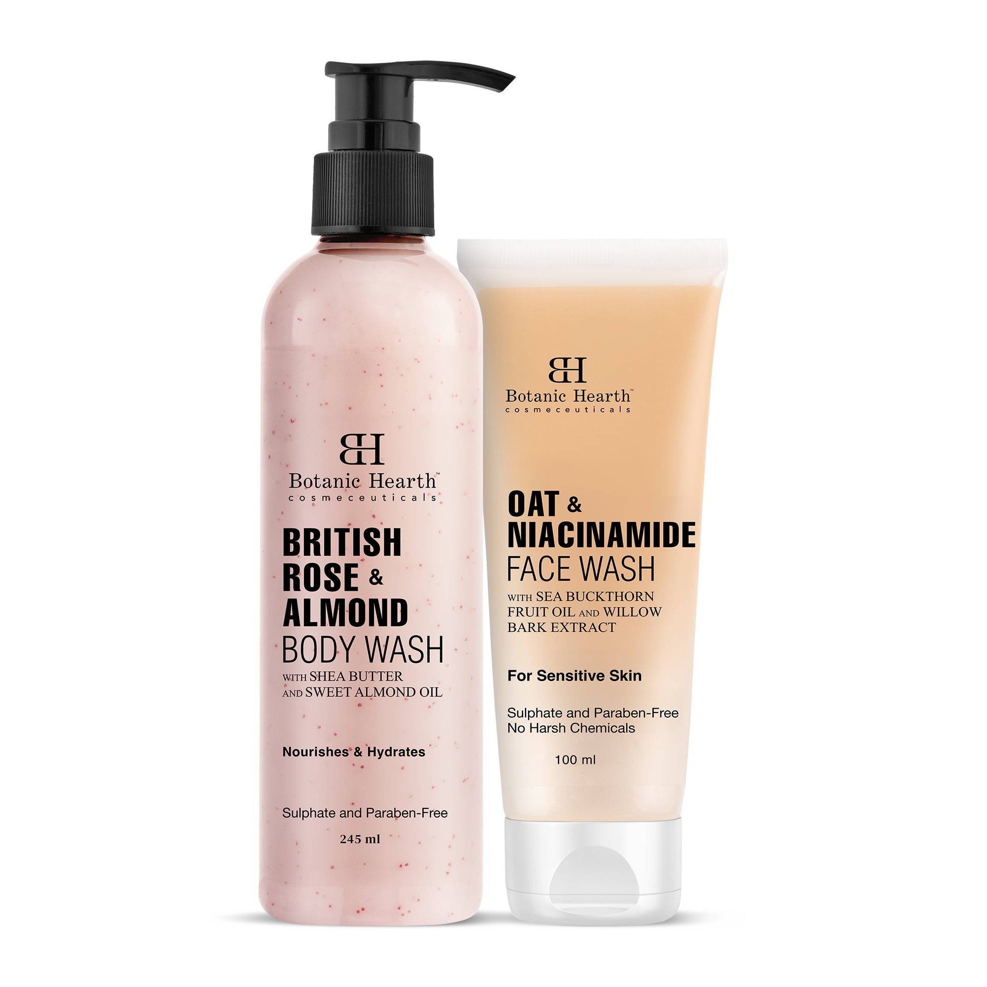 Botanic Hearth British Rose Body Wash with Oat Face Wash | Grocsy