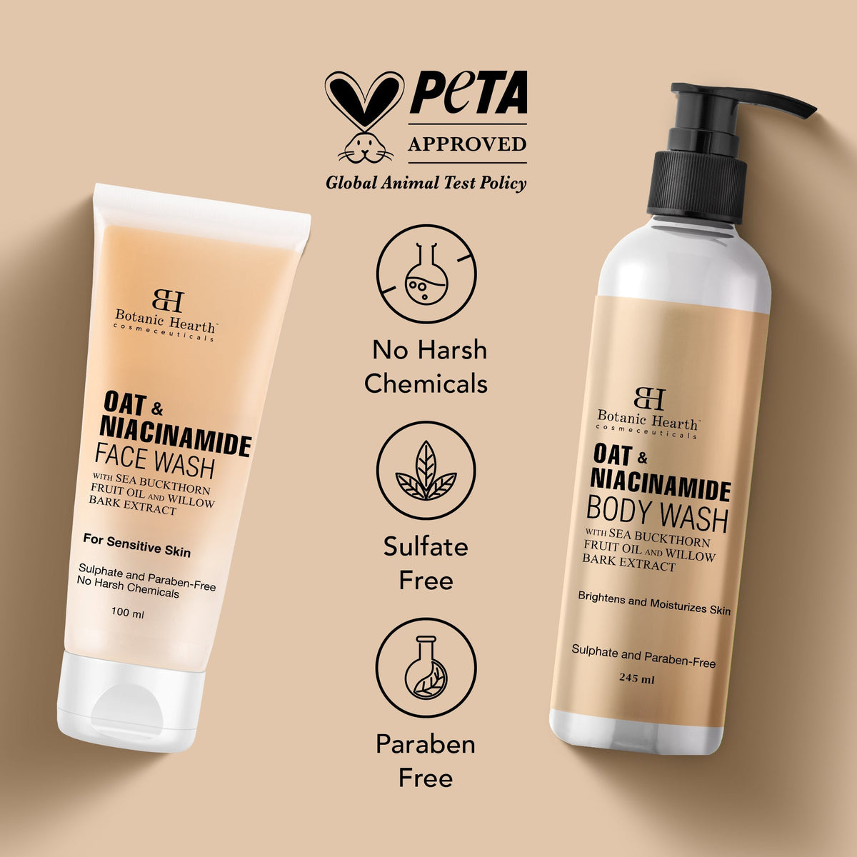 Botanic Hearth Oat & Niacinamide Bodywash - Facewash | Grocsy