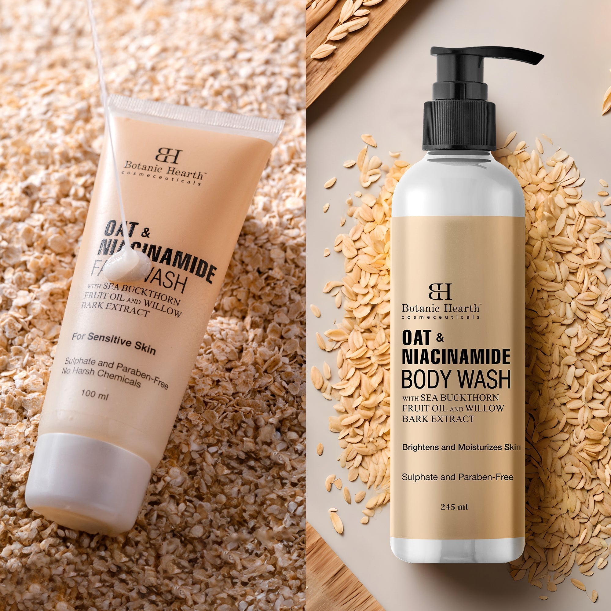 Botanic Hearth Oat & Niacinamide Bodywash - Facewash | Grocsy