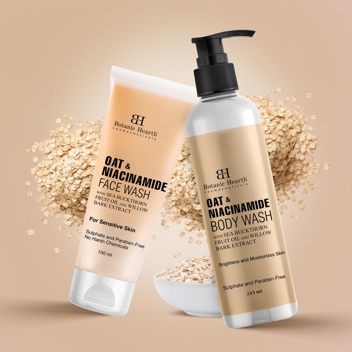 Botanic Hearth Oat & Niacinamide Bodywash - Facewash | Grocsy