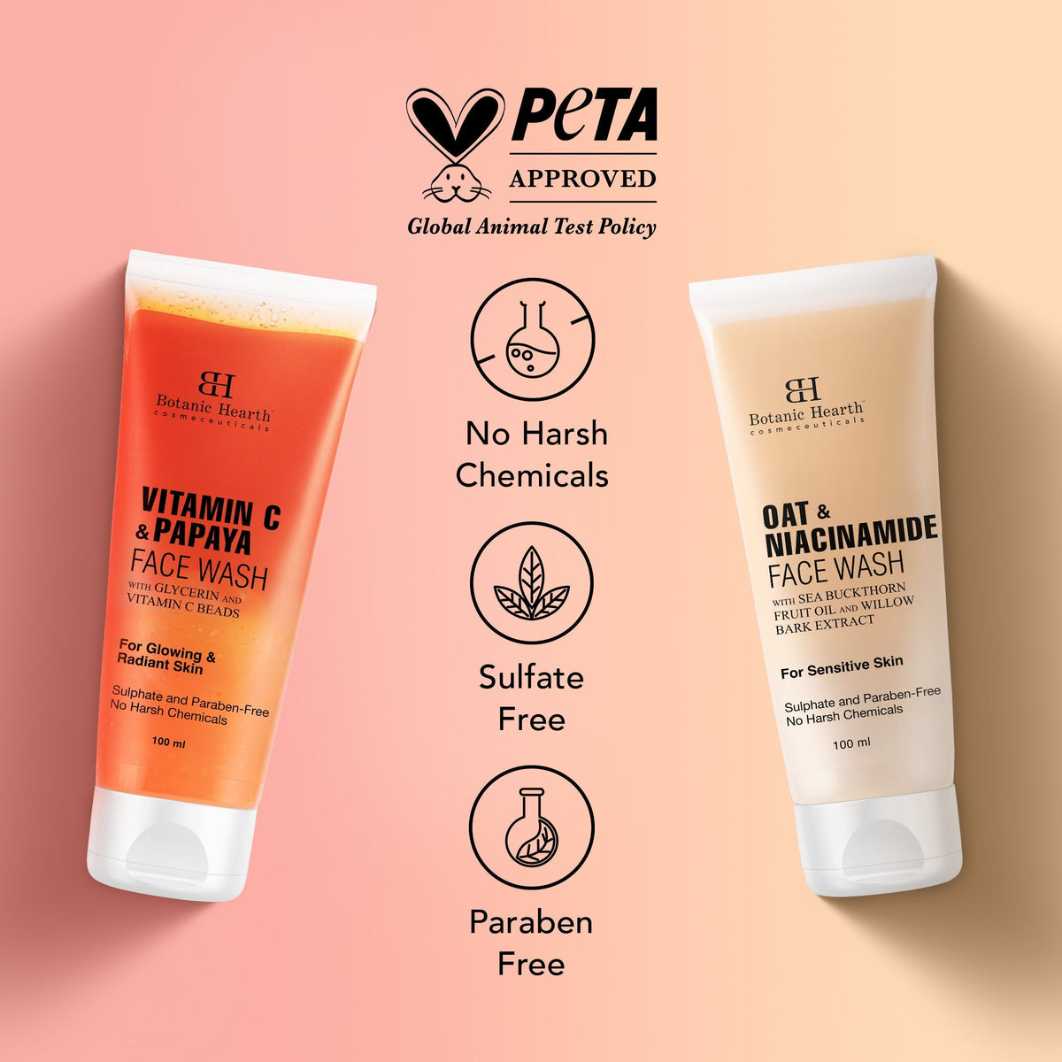 Botanic Hearth Papaya & Vitamin C with Oat & Niacinamide Face Wash | Grocsy