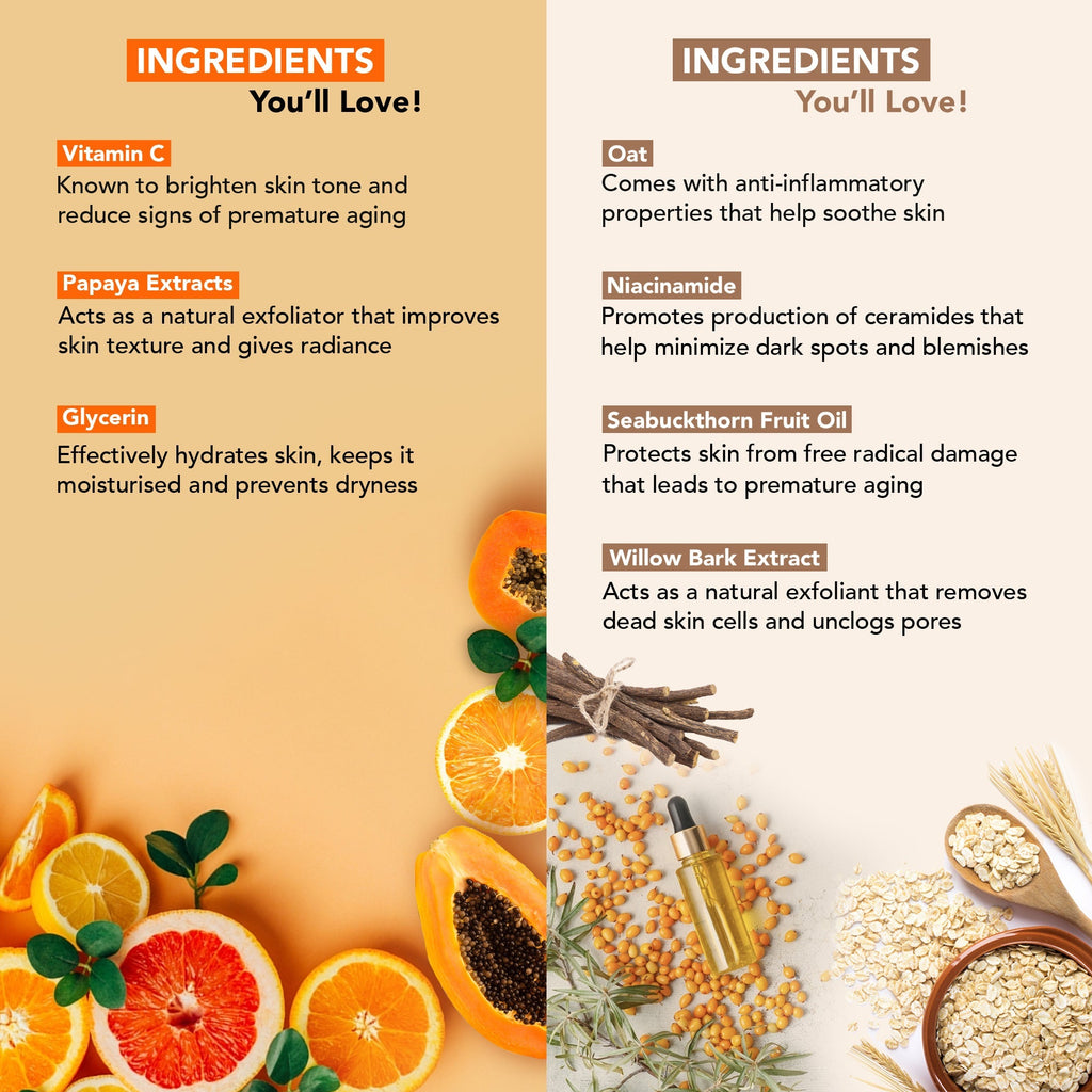Botanic Hearth Papaya & Vitamin C with Oat & Niacinamide Face Wash | Grocsy