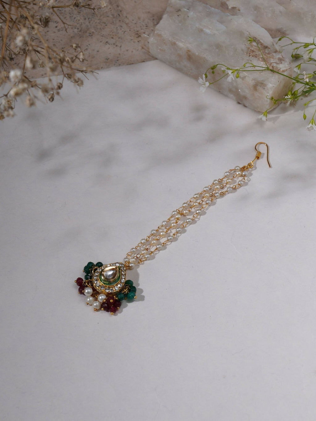 Kundan Maang Tikka (Gold) - Ruby Raang | Grocsy