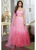 Hazel Wedding Designer Pink Nylon georgette Readymade Lehenga Choli | Grocsy