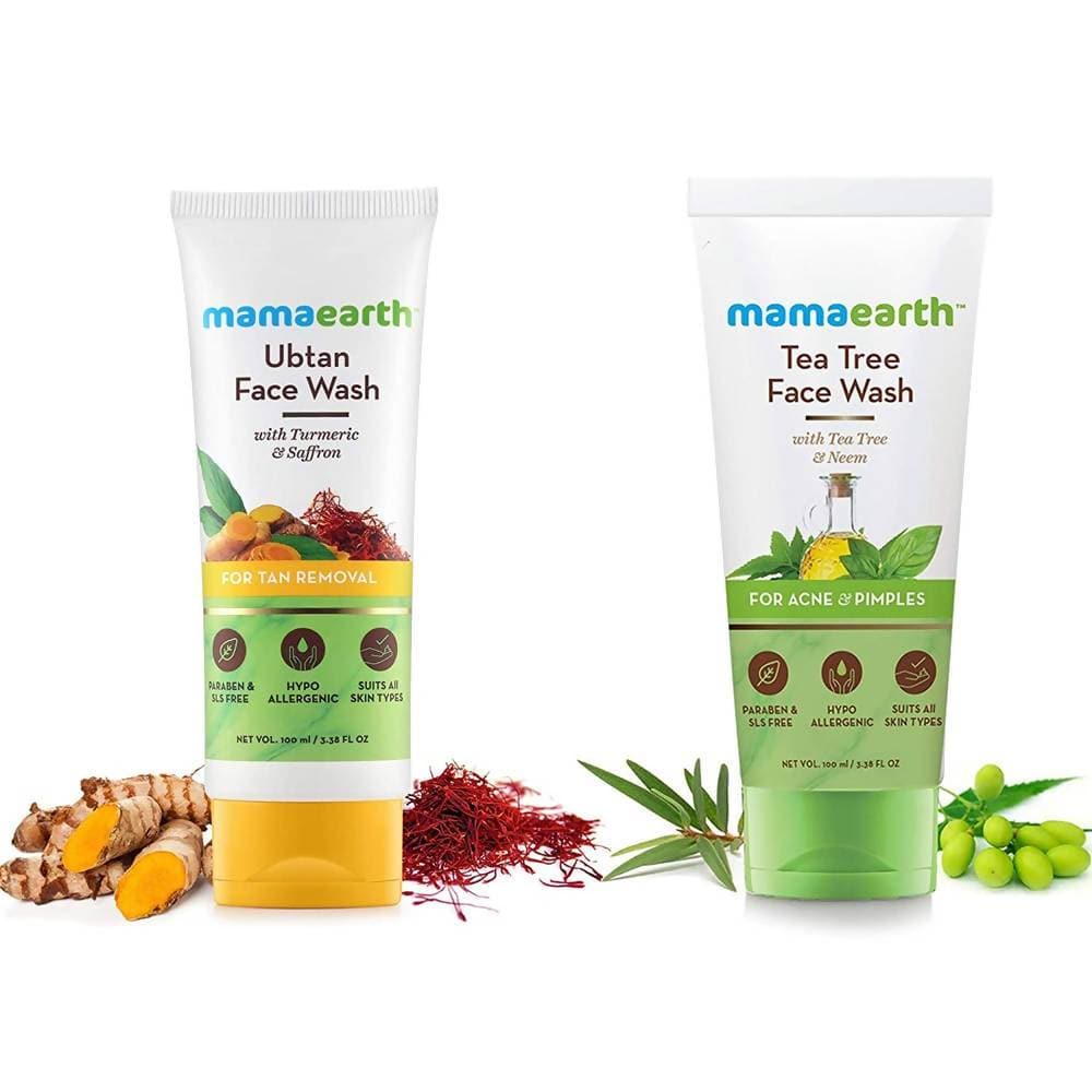 Mamaearth Ubtan Face Wash And Tea Tree Face Wash | Grocsy