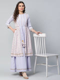 Ahalyaa Womens Powder Blue Crepe Floral Dress | Grocsy