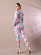 Myshka Women's Multi Printed Round Neck Party Top With Trousers Co-ord set | Grocsy
