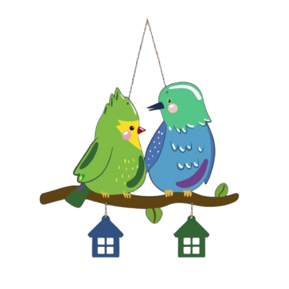 Artvibes Cute Pair of Birds Decorative MDF Wooden Wall Art for Home | Grocsy