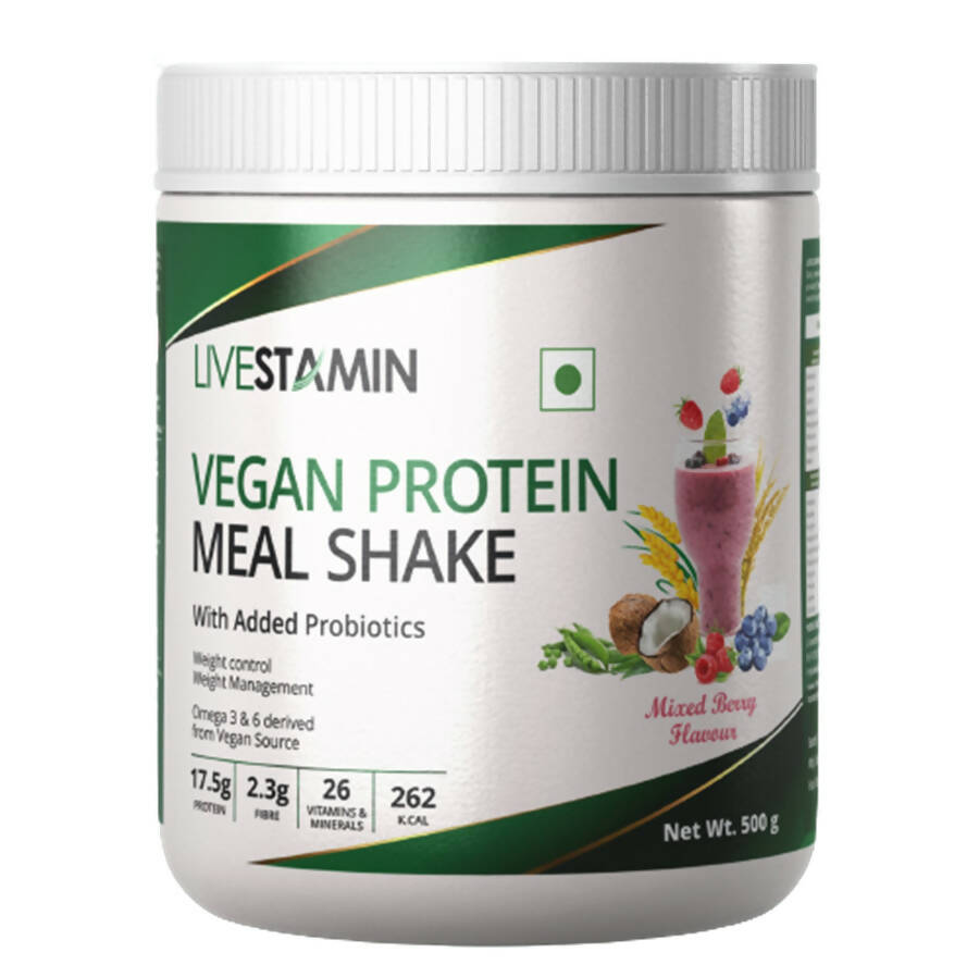 Livestamin Vegan Protein Meal Shake - Mixed Berry Flavour | Grocsy