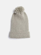 Chutput Kids Woollen Hand Knitted Pom Pom Detailed Cap - Grey | Grocsy